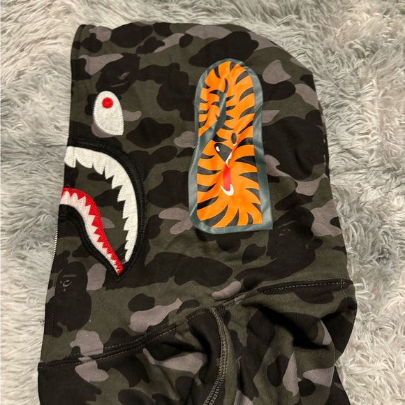 BAPE Color Camo Shark Gray Full Zip Hoodie Mens Size Large - Picture 5 of 6